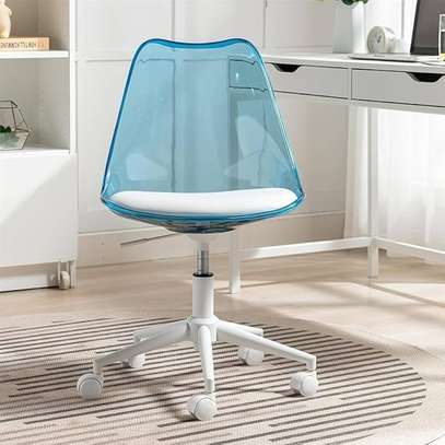 Office Chair: Acrylic Swivel Desk Chair, Minimalist Style image 3