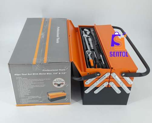 Complete Tool Set With Cantilever Metal Toolbox Tool Box image 2