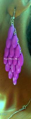 Womens Purple Crystal chandelier earrings image 3