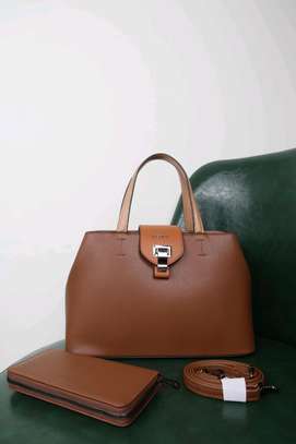 PEDRA Medium Gray Leather Handbag with Wallet image 2