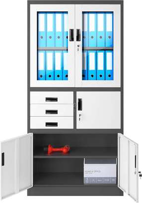 2-Door Steel Office Cabinet with Safe image 8