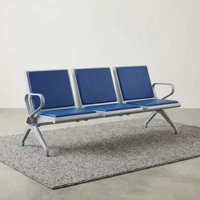 3-Link Leather Reception Bench image 4