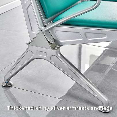 Reception Chair: 3-seater, Blue, Office & Waiting Room image 2