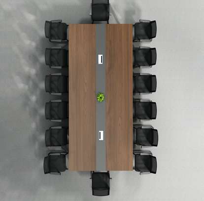 Metal Frame Wooden 2.4m Modern Office Conference Table image 8