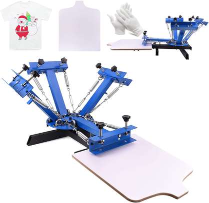 4Color 1Station Silk Screen Printing for T-Shirt Machine image 1