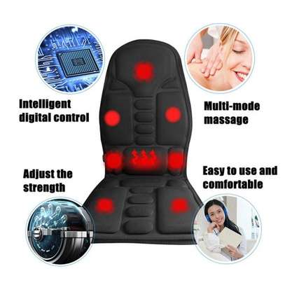 2 IN 1 8 Motor Massaging Back Massage Seat Pad Home Car Massager Chair Cushion-Eurocode image 3
