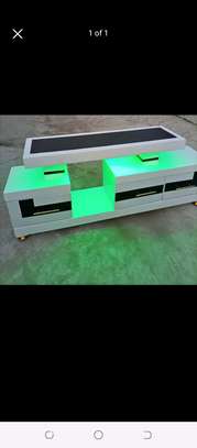 Tv stand with green LED lights image 1