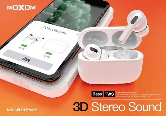 MOXOM MX-WL01 Pro Wireless Bluetooth Airpods 3D Stereo sound Earbuds Headphones image 3