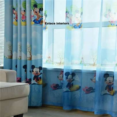 Colorful kids curtains with cartoons prints image 10