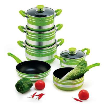 Hitong Nonstick 12pc Cookware Set-green image 1