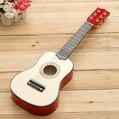 Solid Wood 21inch Acoustic Folk Guitar Mini 6 Strings Guitar image 1