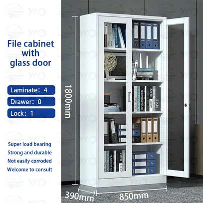 Office Cabinet : Full glass office storage cabinet image 2