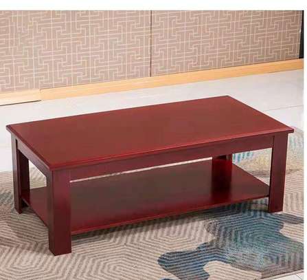 Brown Wooden Rectangular Center Coffee Table image 1