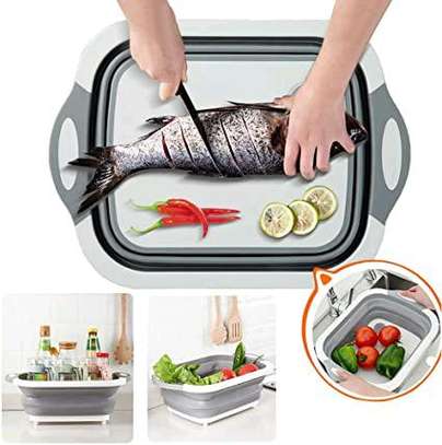 foldable collapsible chopping board colander /pbz image 1