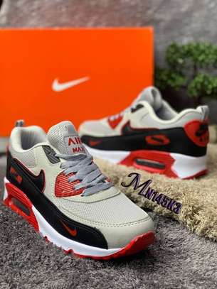Nike Air Max 90 Grey/Black/Red Sneaker Training Shoes image 1