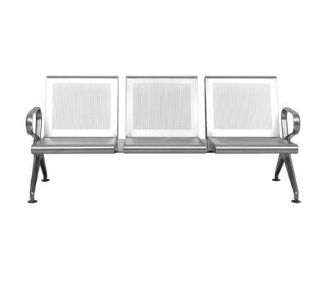 3‑Seater Modern Steel Reception Office Bench image 5