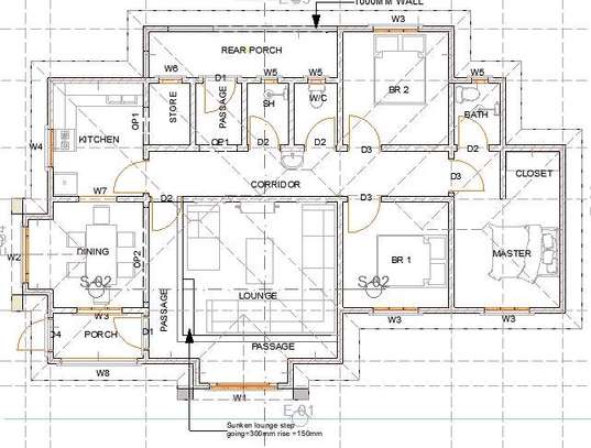 Typical suburban 3 bedroom house plan image 2