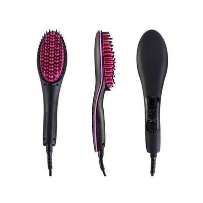 Simply Straight Hot comb/Simply Straight Ceramic Hair Brush Straightener, Black/Pink (Dual Mode Heat Change image 2