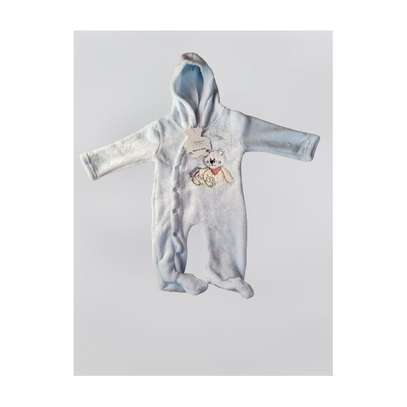 Hooded Baby Fleece Romper Jumpsuit image 2