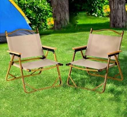 Brown Metal Portable Outdoor Garden Chair image 1