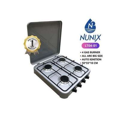 Nunix 4 Burner Table Top Gas Cooker Stove - Metallic Grey image 3