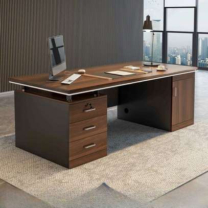 1.4 M Rectangular Executive Office Desk with Drawers image 6