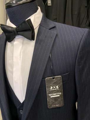 Stripped Slim Fit Suit image 3