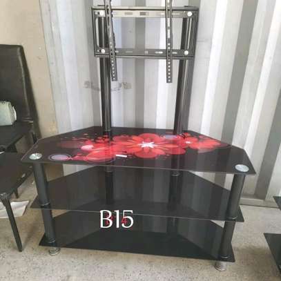 Classic glass TV Stand with brackets image 3