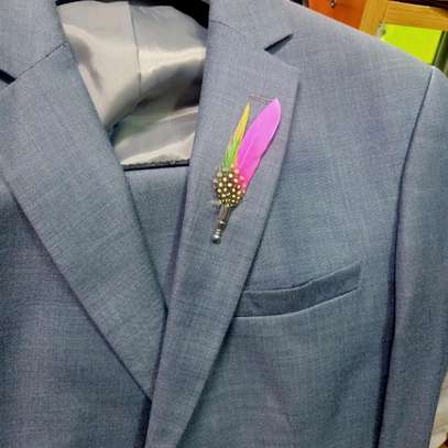 Red,black,pink,yellow&royal blue feathers lapel pins. image 3