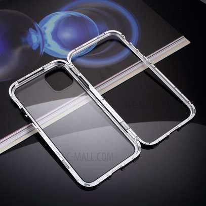 Magnetic Adsorption Case For iPhone 11 11 Pro 11 Pro Max- Clear Glass Back image 3