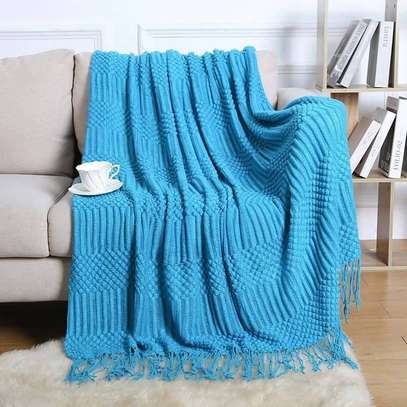 High quality Knitted throw blankets with tassel image 1