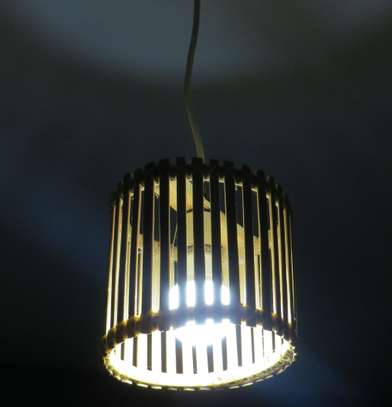 Handmade Bamboo Ceiling lamp shade bulb holder image 2