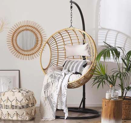 Home Chair; Round Rattan Ergonomic Shape Hammock Chair image 2