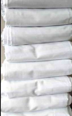 Pure cotton,pure white, stripped quality bedsheets image 7