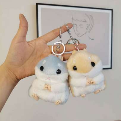 Plush Hamster Keychain Keyholder Women Gift Car Bag Pendant image 2