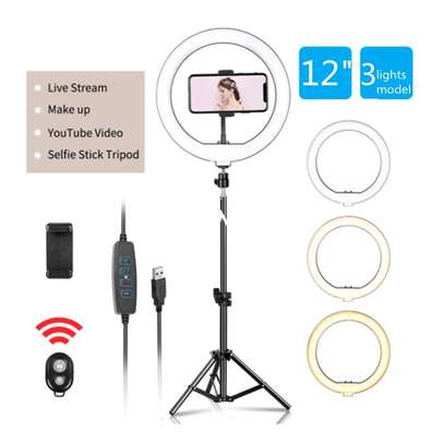 Generic 12 Inch LED Ring Light + 2M Tripod Stand image 1