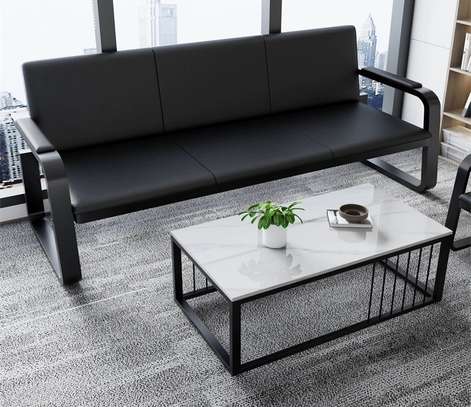 Office sofa: Modern Leather Reception Sofa image 7