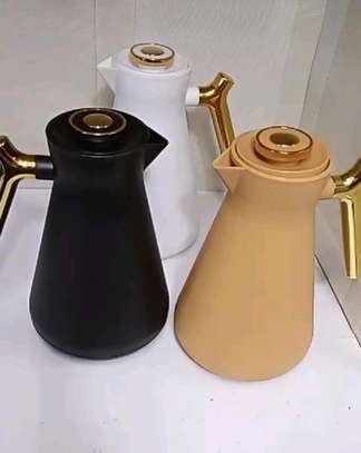 luxury gold handle top press thermos pot. image 3