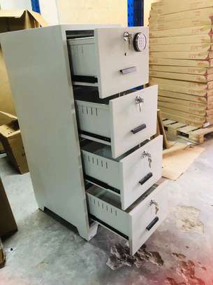 Durable Metal File Cabinet 4-Drawer Lockable White image 4