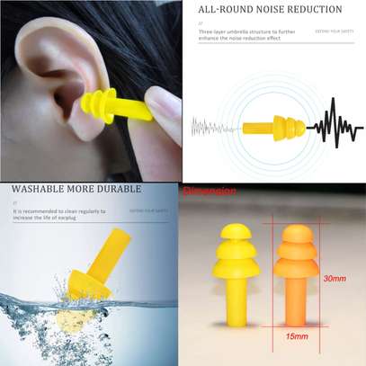 Silicon Ear Plugs Plastic Box Soundproof YELLOW BLACK ORANGE image 8