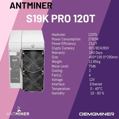 Antminer S19k pro 120T Asic Miner 2760W Crypto Bitcoin Miner image 3