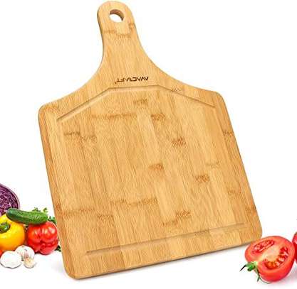 Bamboo chopping board with handle image 2