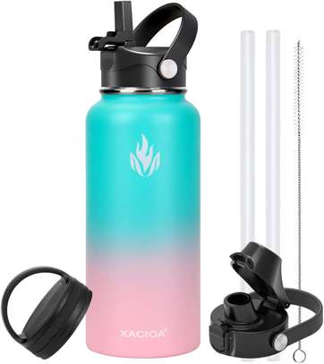 Coolflask 64 oz Water Bottle Insulated with Straw image 2