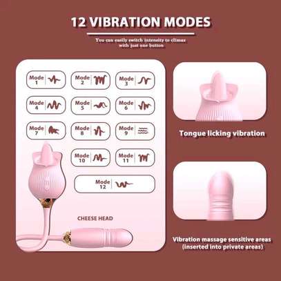 *2 in 1 Rose for clitorial stimulation PLUS thrusting dildo image 2
