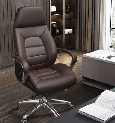 Office Chair : Pure Leather Luxury Ergonomic Boss Chair image 1