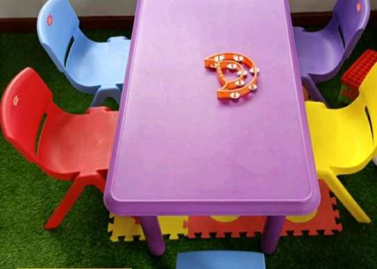 Rectangular table and chair Kindergarten set image 1