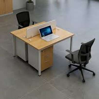2 Person Wooden Metal Framed Workstation image 4