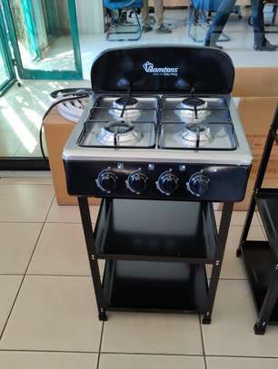 Ramtons Cooker, 4 Gas Burner with Stand and Shelves image 1