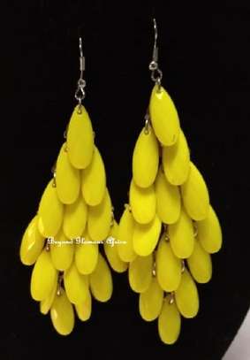 Womens Yellow crystal earrings with armlet image 2