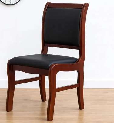 Office Chair; Mahogany Legs Executive Visitors Chair image 4